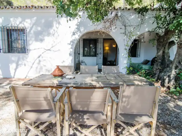 Location de Vacances Espagne, Andalousie, Cómpeta, finca - Los dos Algarrobos Vue de la terrasse couverte