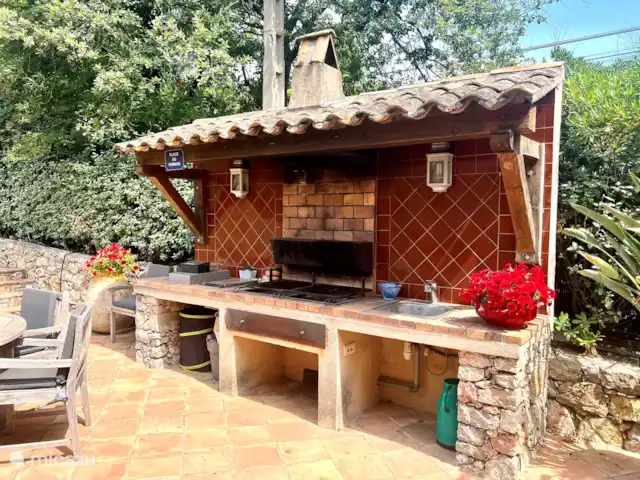 Villa Verte en Francia, Costa Azul, Grimaud - casa vacacional Cocina al aire libre