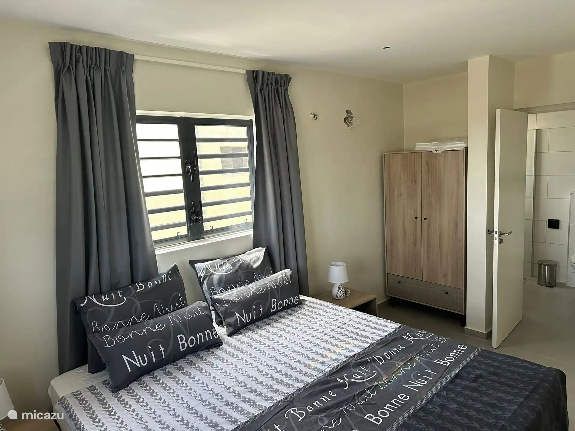 Bedroom and bathroom