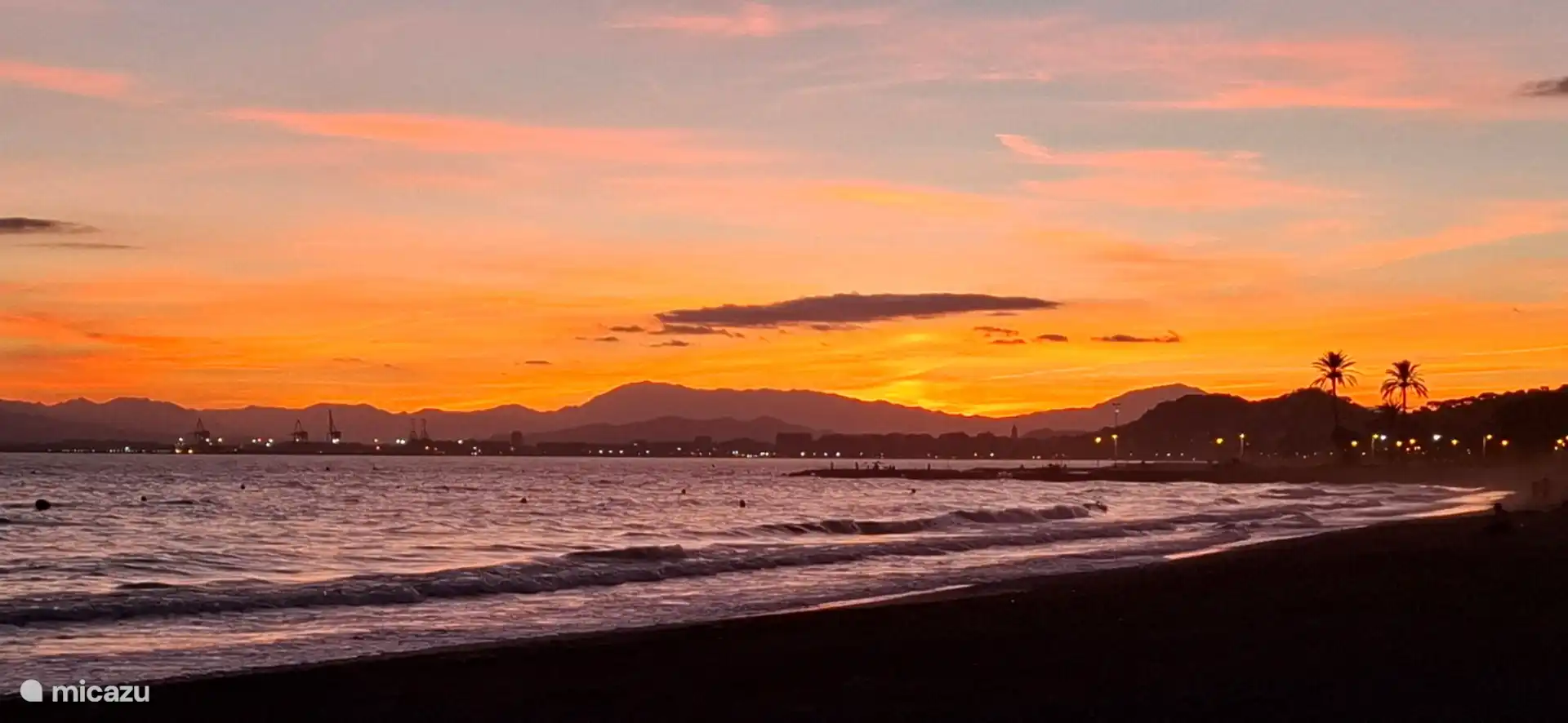 Zonsondergang strand Málaga
