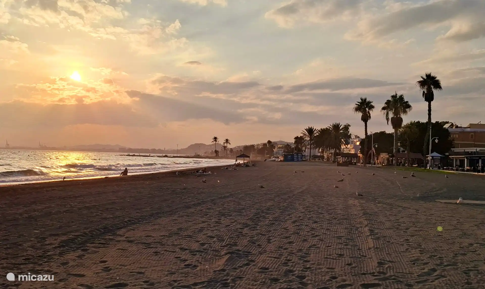 Zonsondergang strand Málaga