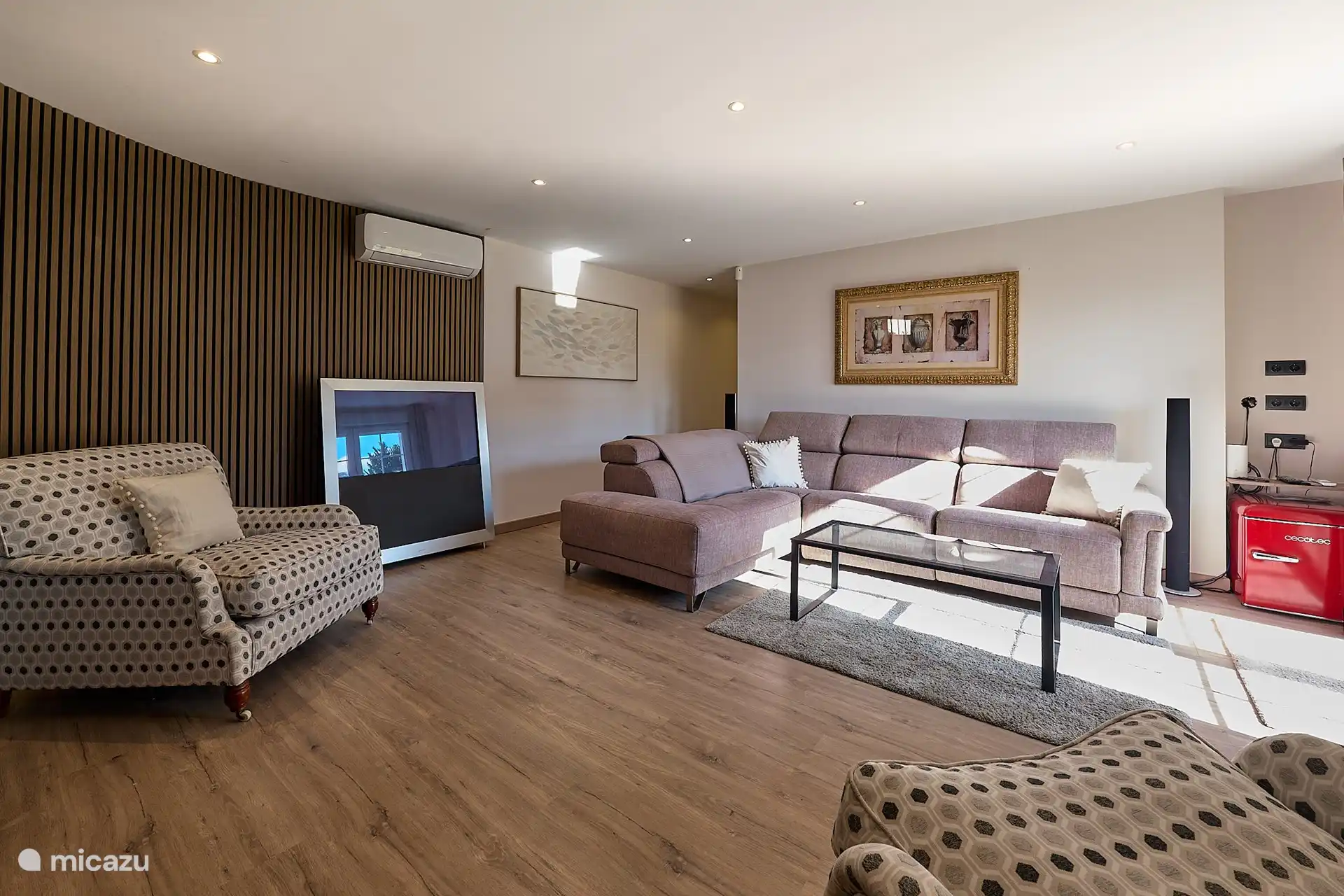 Kinoraum mit großem Liegesofa