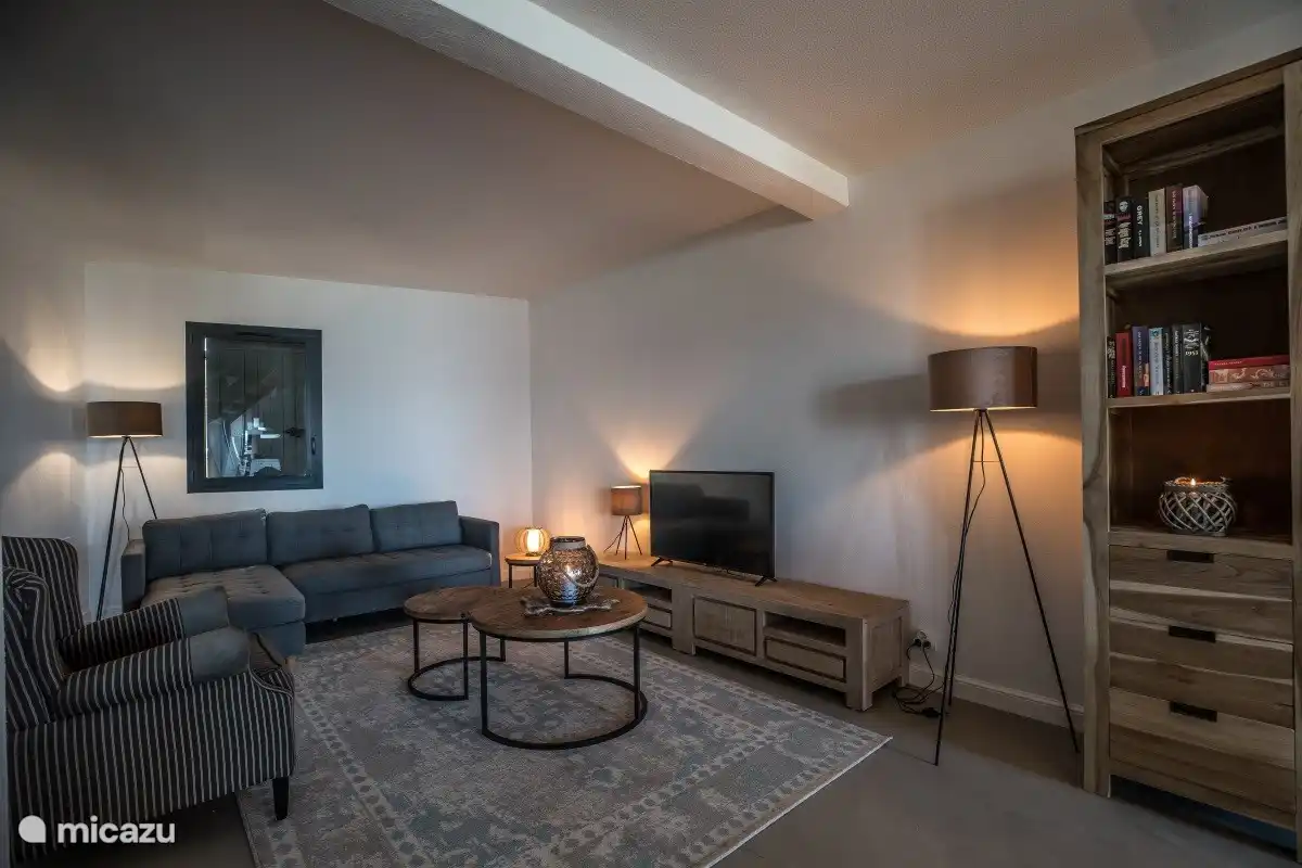 Preciosa sala de estar con. Cómodo sofá cama.