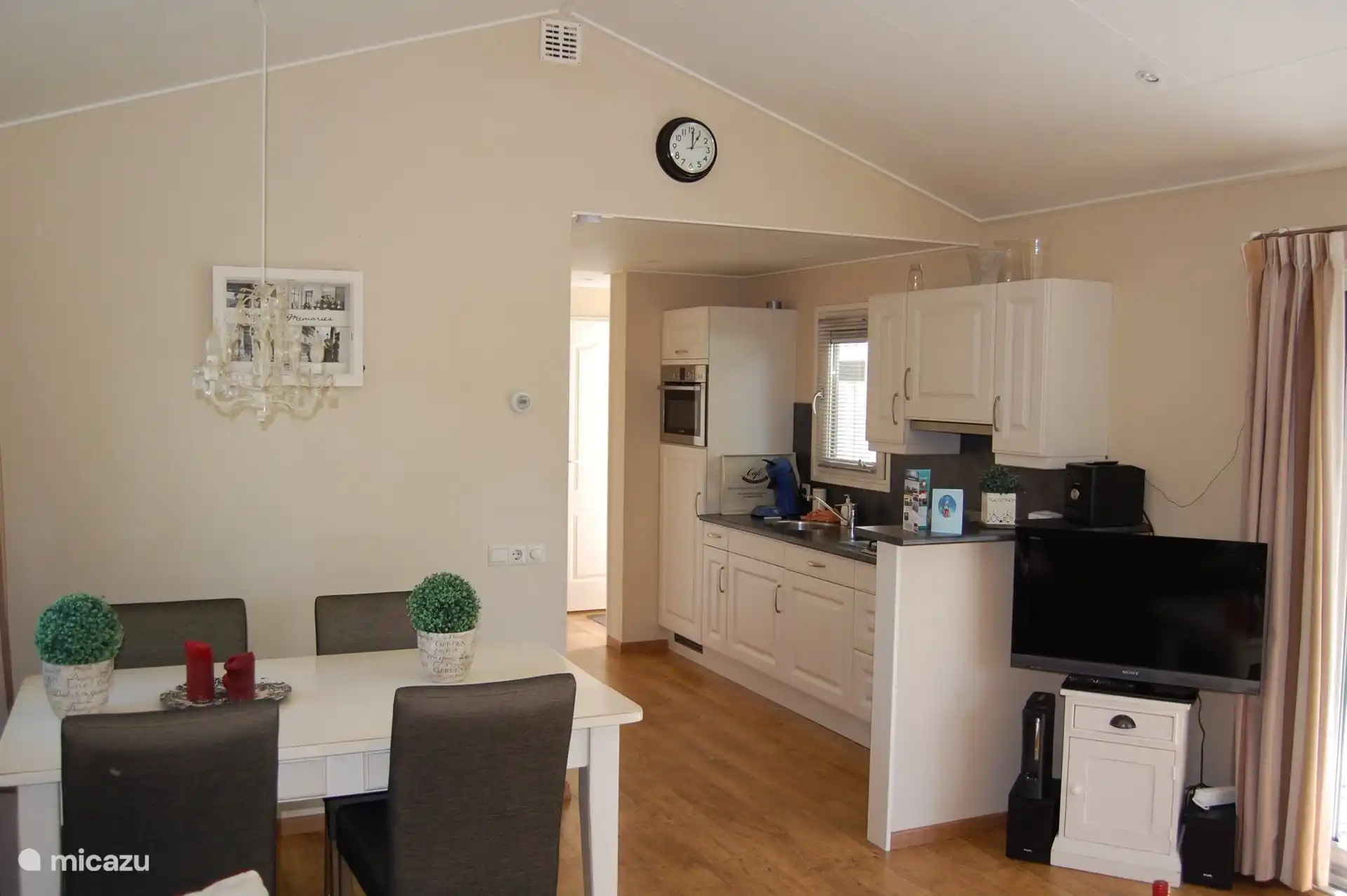 a cozy kitchen with dining area 