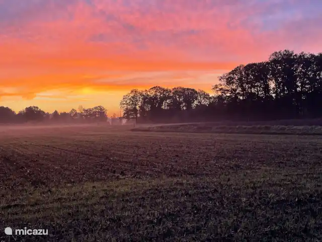 casa vacacional en Países Bajos, Güeldres, Aalten – Casa de vacaciones Het Poggenschot Atardecer Otoño