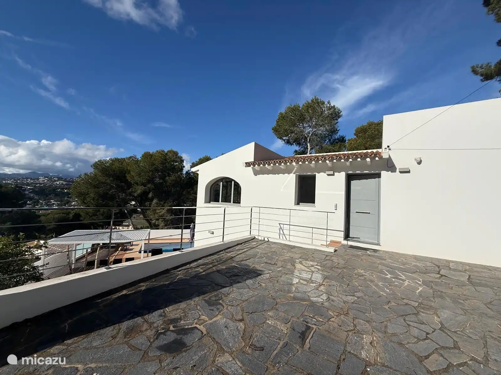 You can park your car in front of the door on your own enclosed area