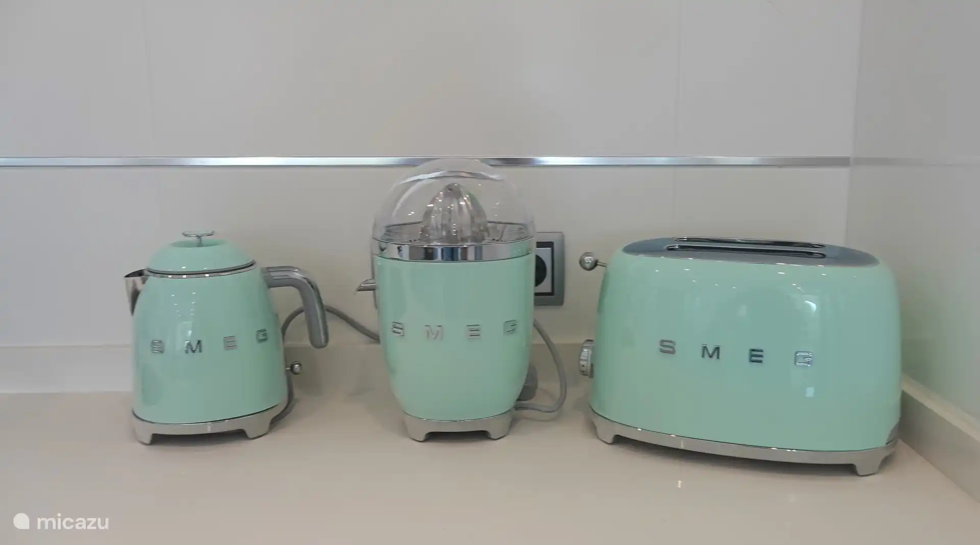 The kitchen is equipped with luxury appliances