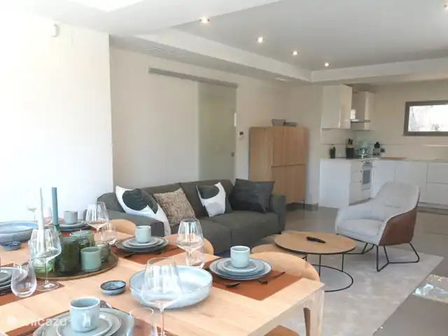 Piscine privée Casa Rembrandt Moraira | Espagne, Costa Blanca, Moraira - villa le beau salon-salle à manger moderne avec cuisine de luxe