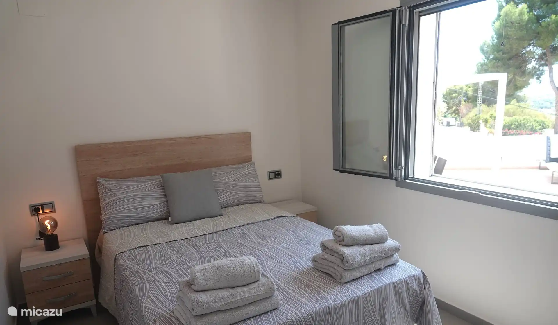 1 of the 3 bedrooms. This bedroom is located in the basement of the villa
