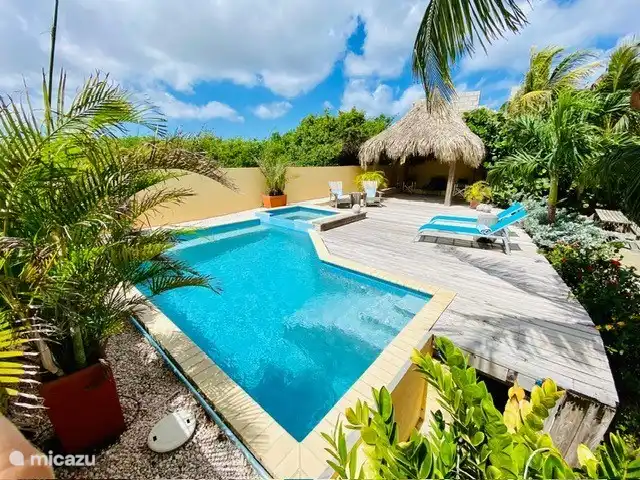 Grote palapa voor schaduw