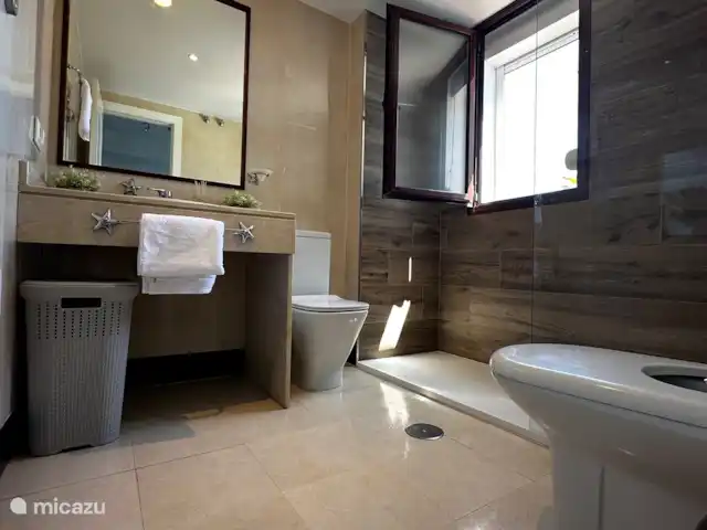 Paraíso del Mar | Espagne, Costa Tropical, La Herradura - appartement Cette salle de bain appartient à la chambre principale, avec douche à l’italienne et bidet.