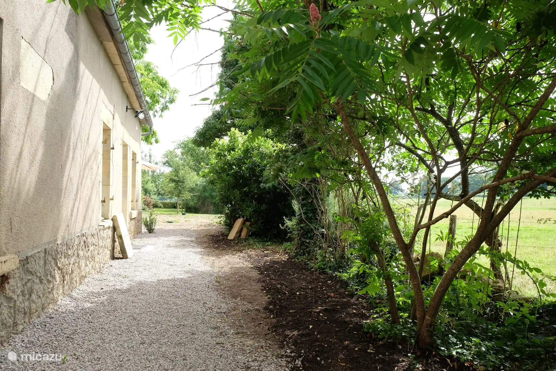 Der Eingang mit Blick auf den Garten
