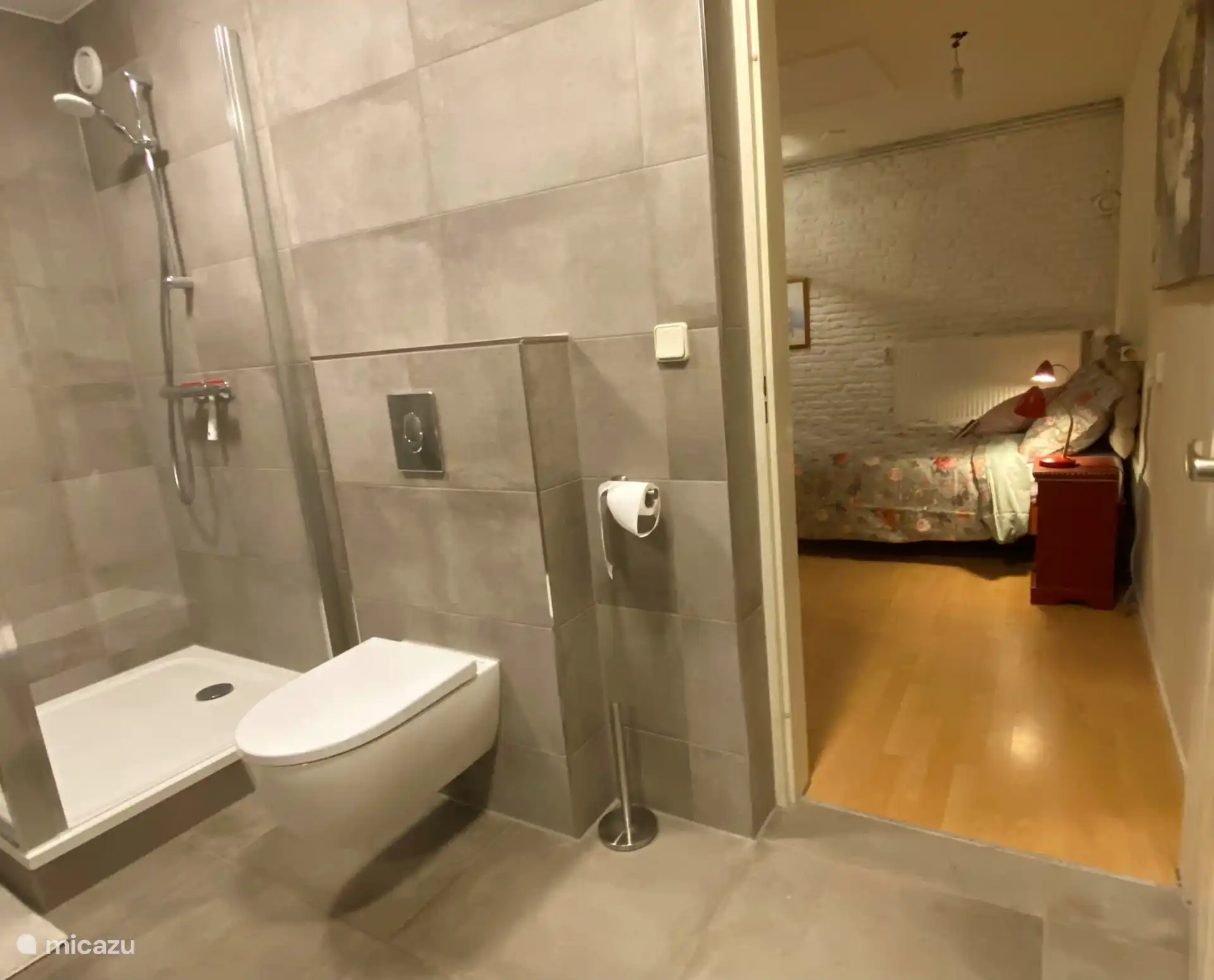 Here is a view from the bathroom to the sleeping area.
