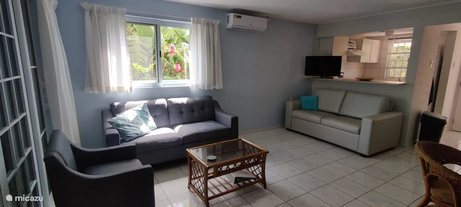 Salón lateral izquierdo con sofá de 2,5 plazas y sofá de 2 plazas