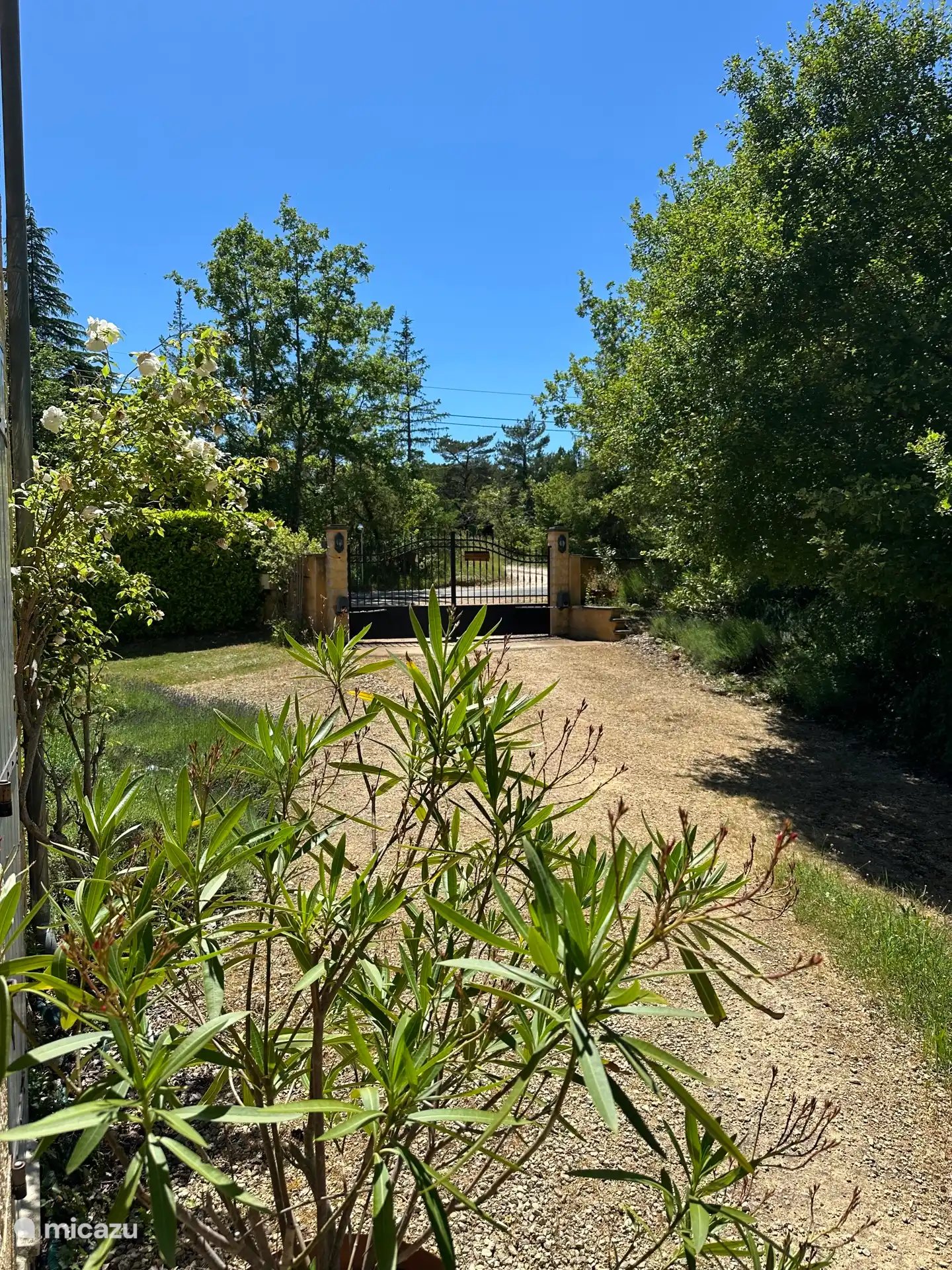 Allée avec portail électrique fermé