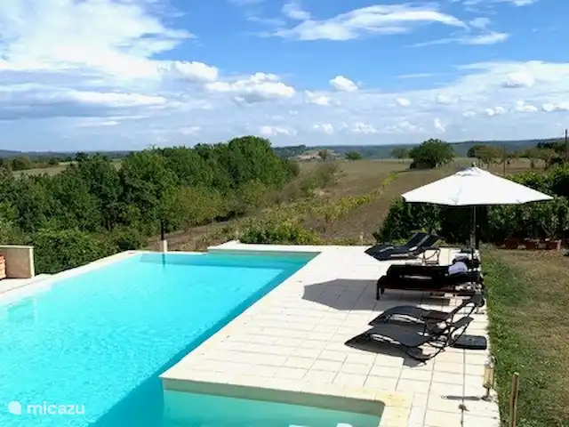 La Bergerie huren in Frankrijk, Dordogne, Saint-Cybranet - villa Zwembad met uitzicht op wijngaarde