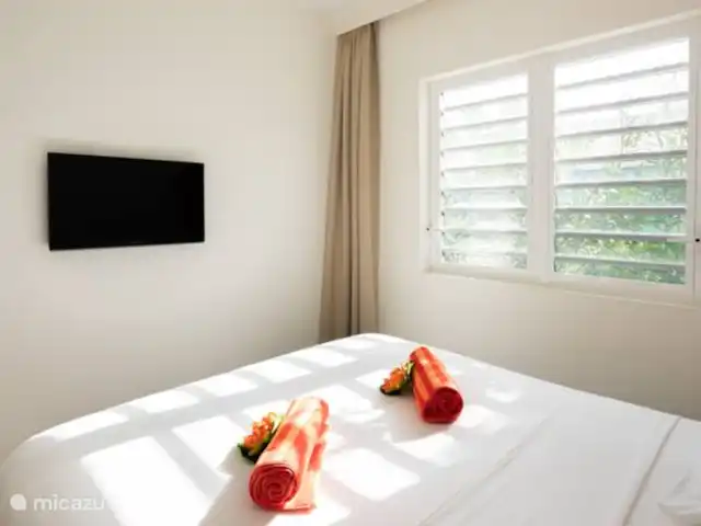 The Ultimate Caribbean Experience | Curaçao, Curaçao-Centre, Sint Michiel - appartement Chambre avec lit double, TV et armoire