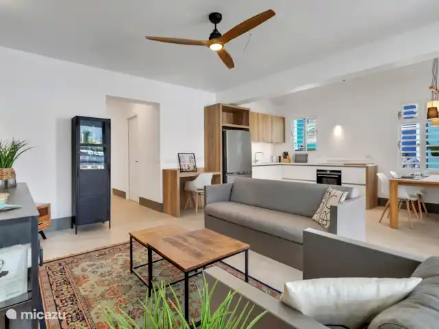 Waterdream apartment Watervillas huren in Bonaire, Bonaire, Kralendijk - appartement woonkamer