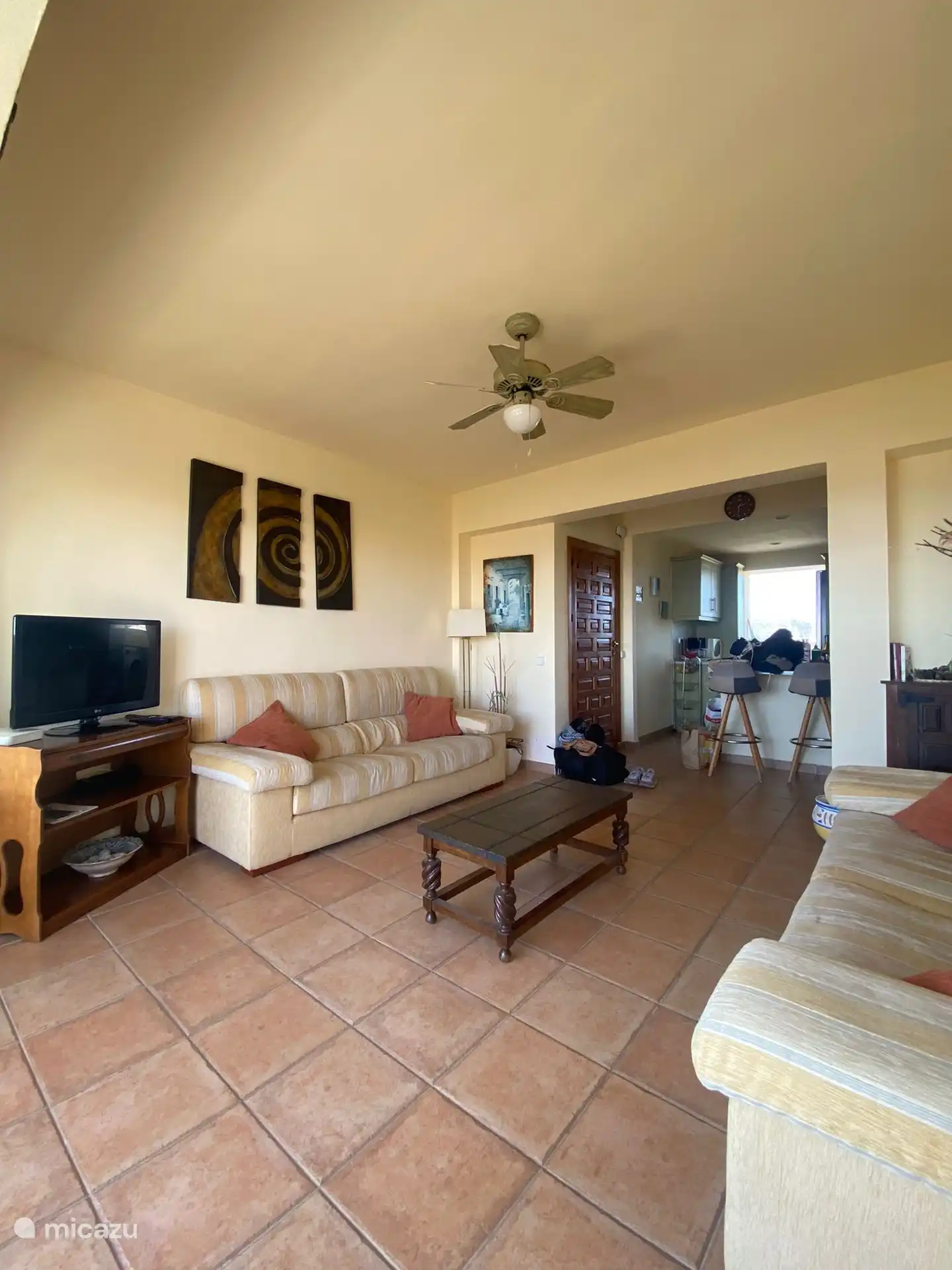 Comfortable couches in the living room.