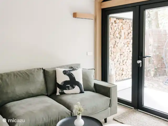 Vol Veluwe | Pays-Bas, Gueldre, Stroe - tiny house Salon, vue sur la forêt