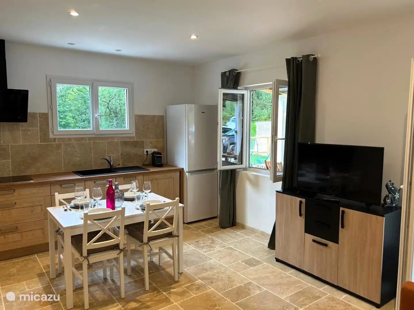 Dining area and kitchen