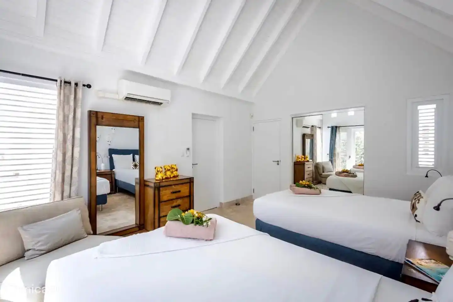 Chambre 2 avec 2 lits de 1.80x2.00m 