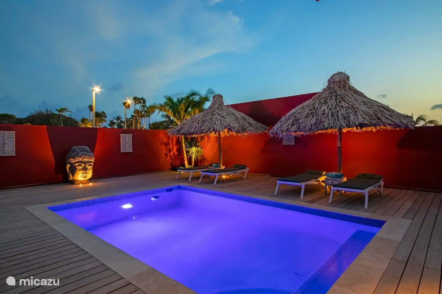 Swimming pool in the evening