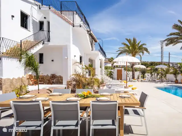 Villa Mi Novio con vista al mar  en España, Costa Blanca, Moraira - villa Comer al aire libre con sombrilla