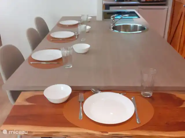 Bungalow forestier Jelka | Pays-Bas, Overijssel, Rheezerveen - bungalow Salle à manger de l’îlot de cuisine.