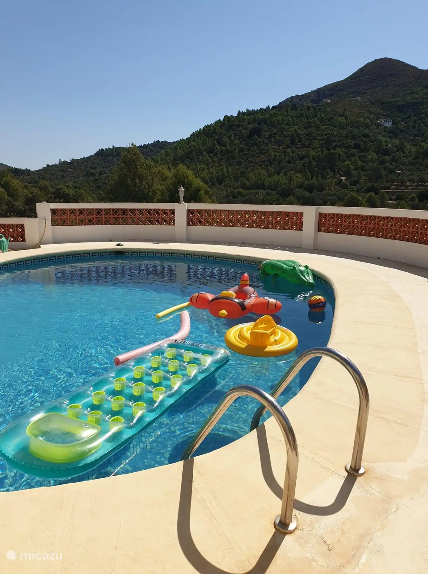 Swimming pool in use