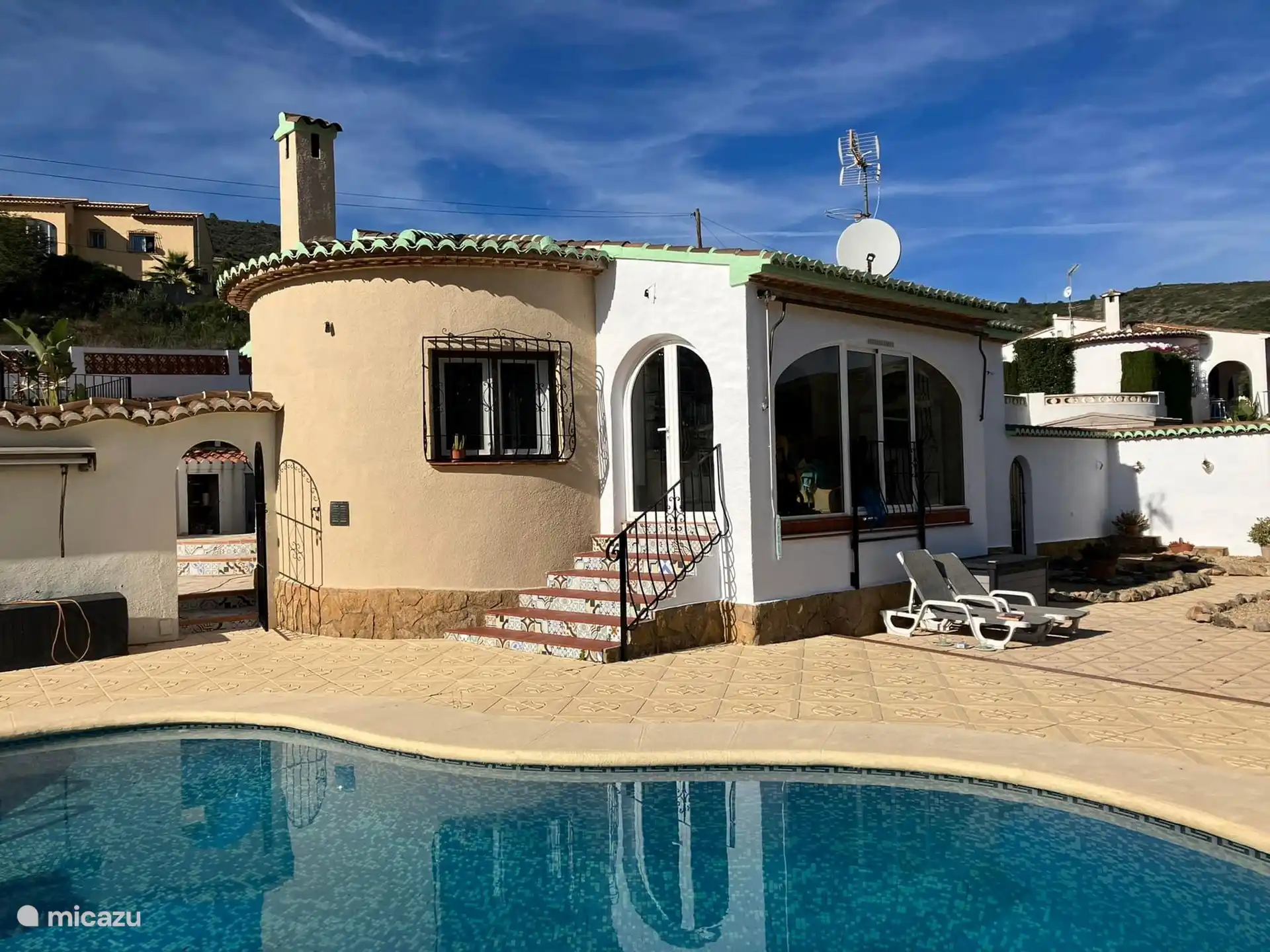 back of Nuestra Villa, views from the terrace next to the pool