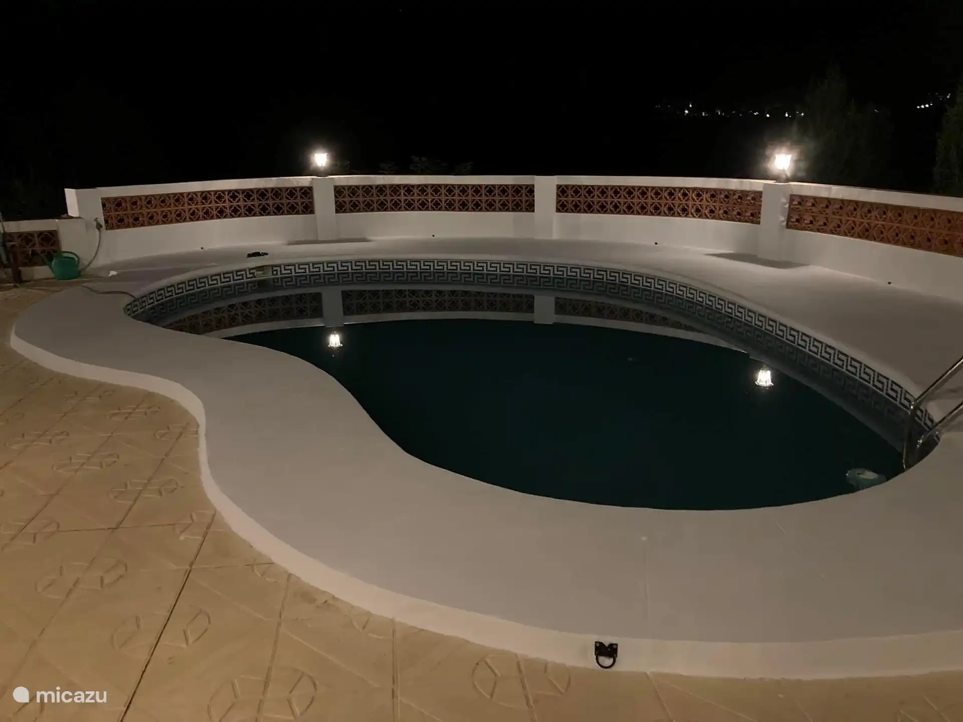 Swimming pool at night