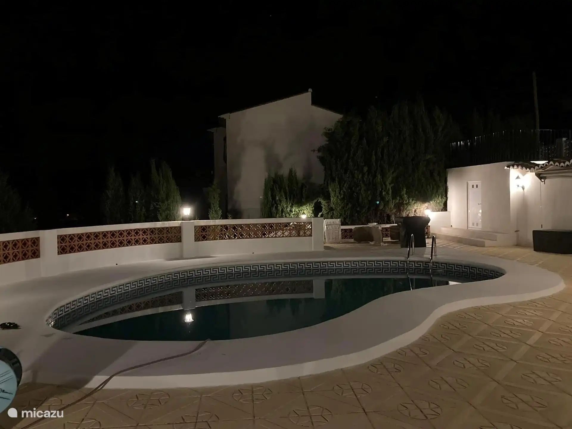 Swimming pool at night