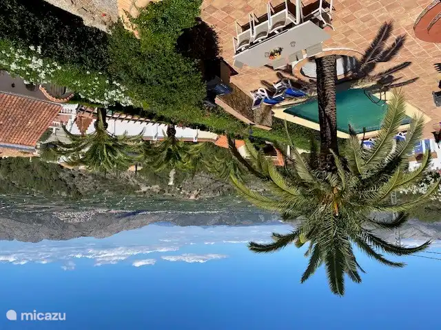 View valley, mountains and sea