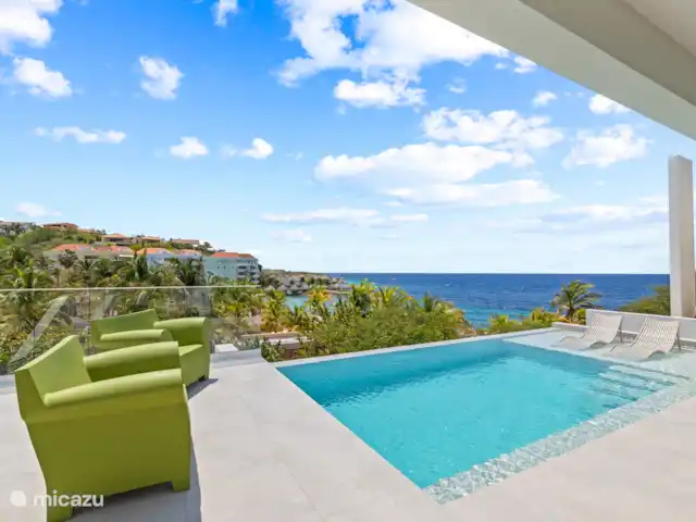 Station balnéaire de Blue Bay | Villa Bocazul 1 | Curaçao, Curaçao-Centre, Blue Bay - villa Piscine avec vue sur la mer