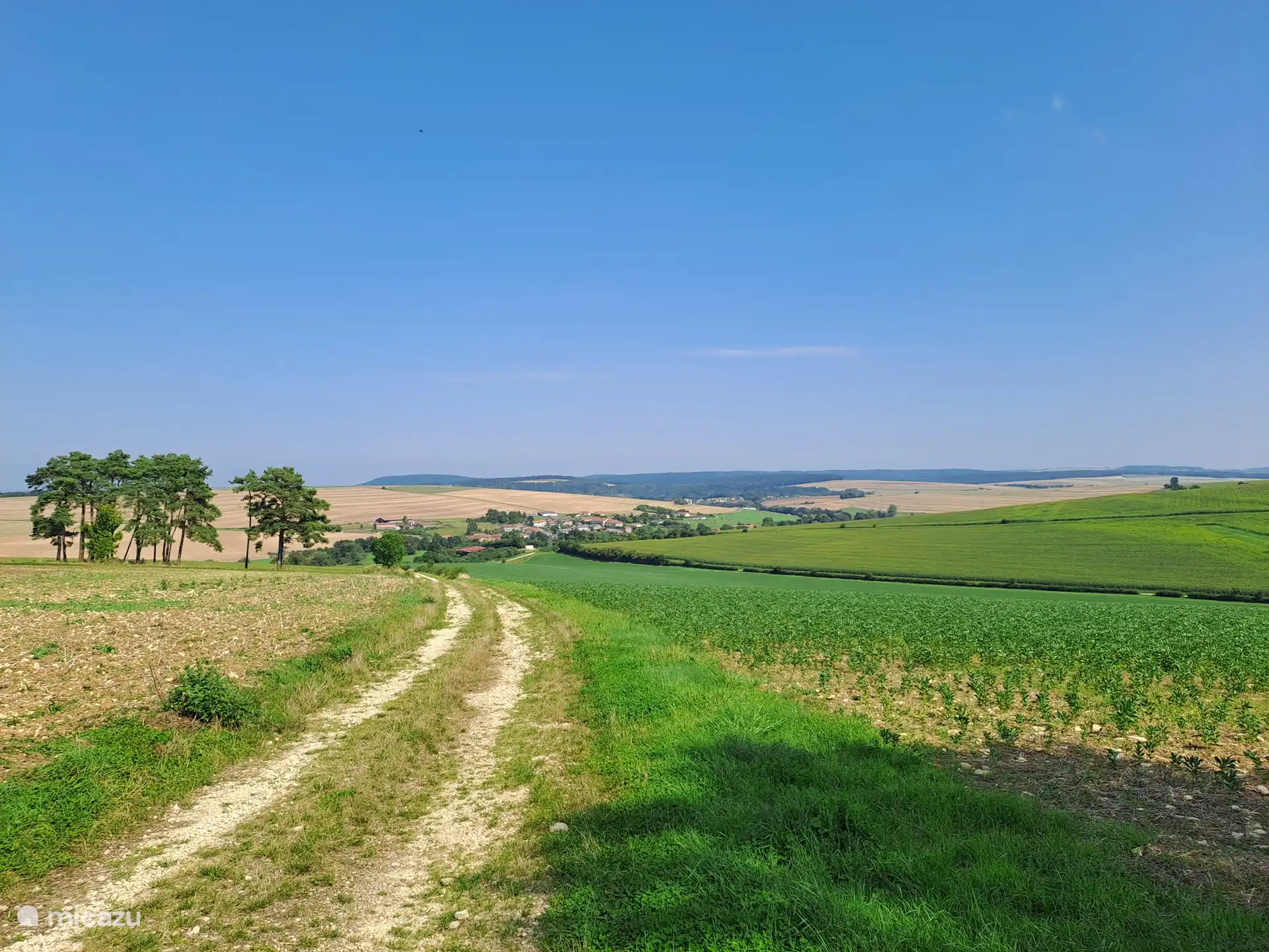 Clery le Grand vom Wanderweg bergauf