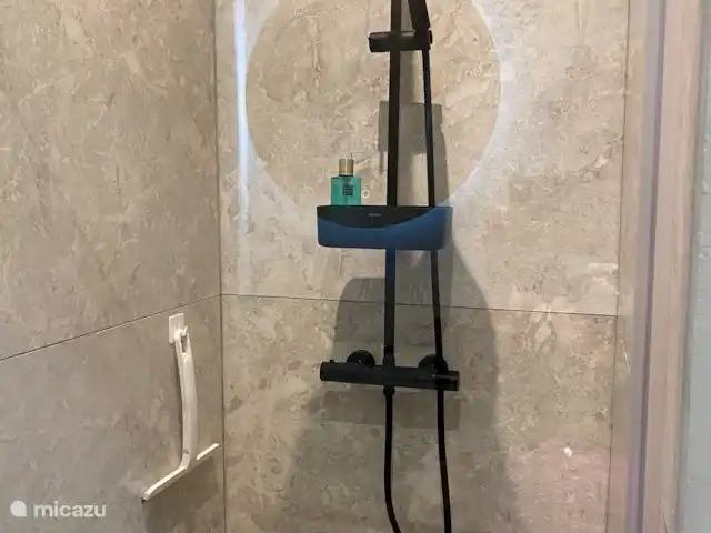Location de Vacances Curaçao, Banda Ariba (est), Spaanse Water, appartement - Penthouse de luxe Casa Bon Vie Salle de bain avec douche à effet pluie dans la chambre 2