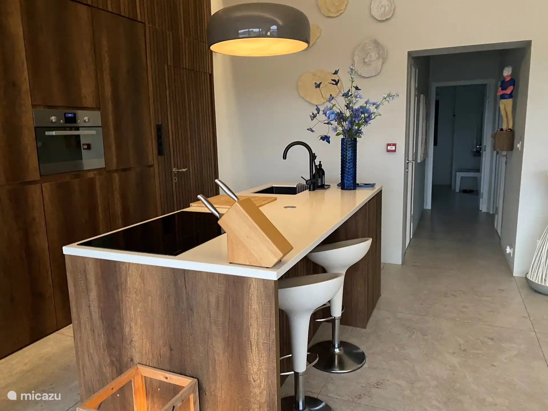 Cooking with great views over the bay.