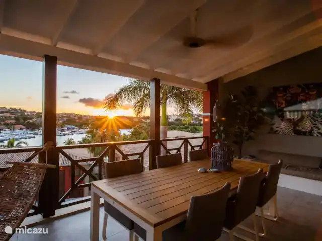 Location de Vacances Curaçao, Banda Ariba (est), Spaanse Water, appartement - Penthouse de luxe Casa Bon Vie Vue sur le coucher de soleil.