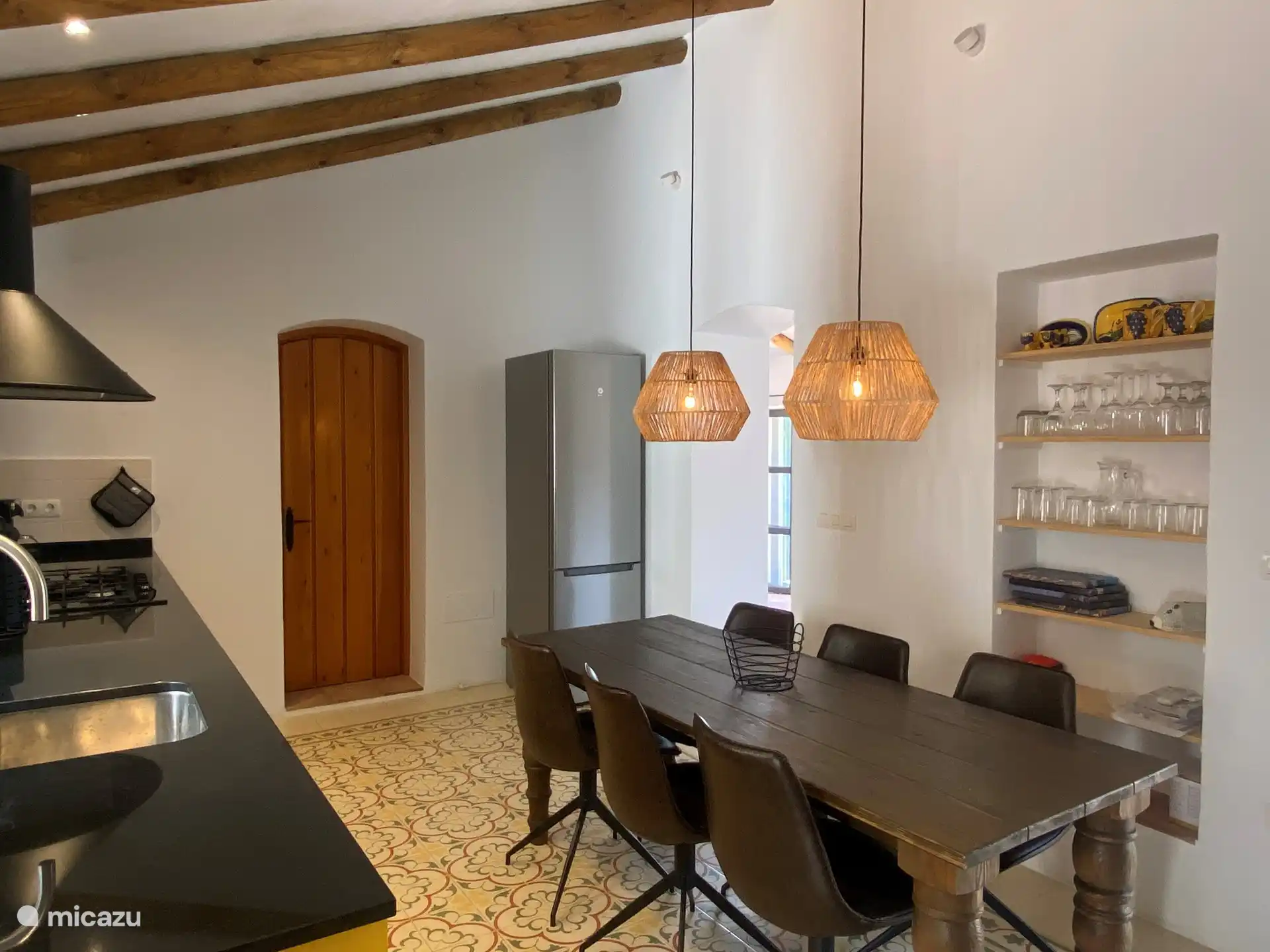 het centrale gedeelte van het huis, de keuken