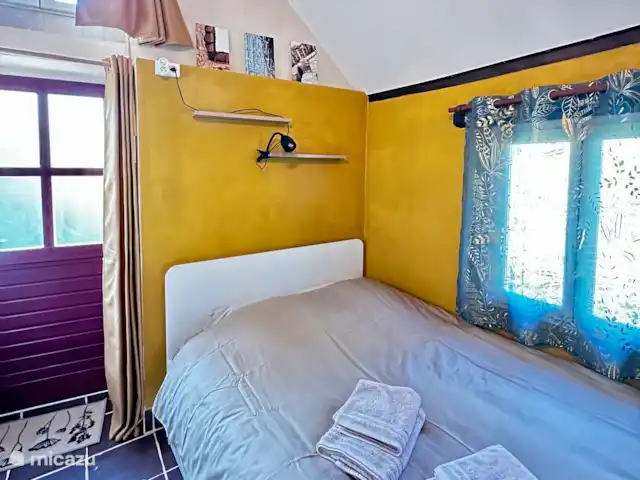 casa pequeña  en Francia, Alta Viena, Château-Chervix – El horno de pan - Tiny house Zona de noche, cama 140x190