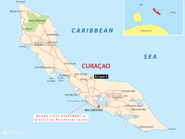 Location de Vacances Curaçao, Curaçao-Centre, Willemstad, appartement - Magna Vista : climatisation complète, piscine, salle de sport Appartement Magna Vista dans le complexe Grand View Residences, à proximité de Willemstad et de l’aéroport