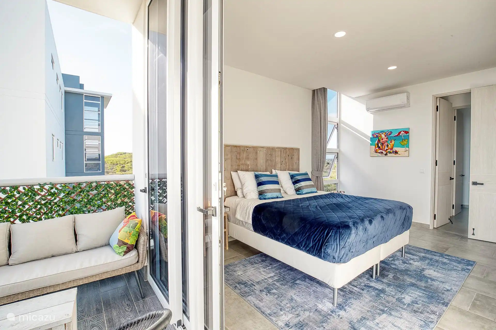 Master bedroom and balcony