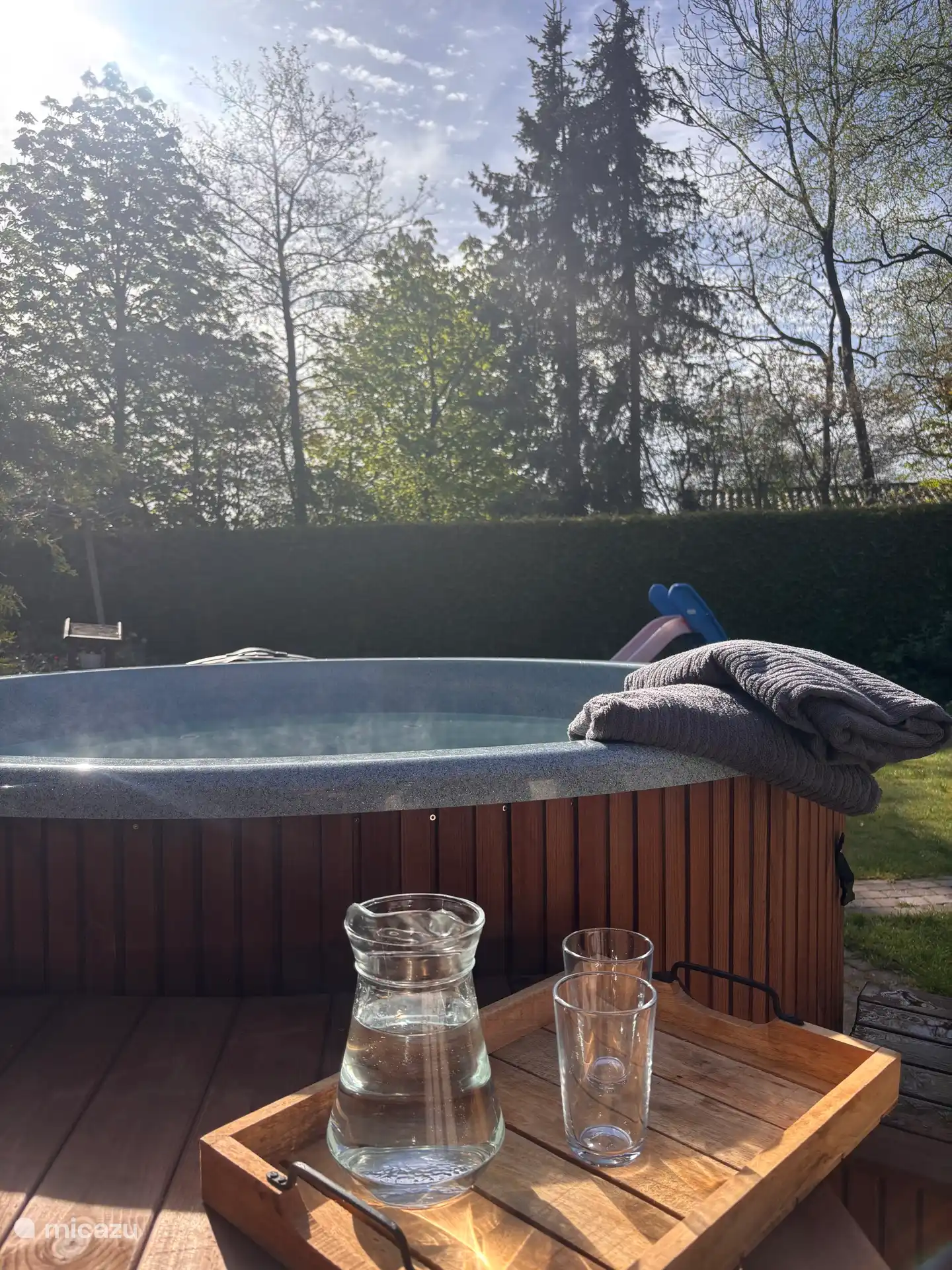 Is dit niet genieten om zo wakker te worden bij de ochtend zon.