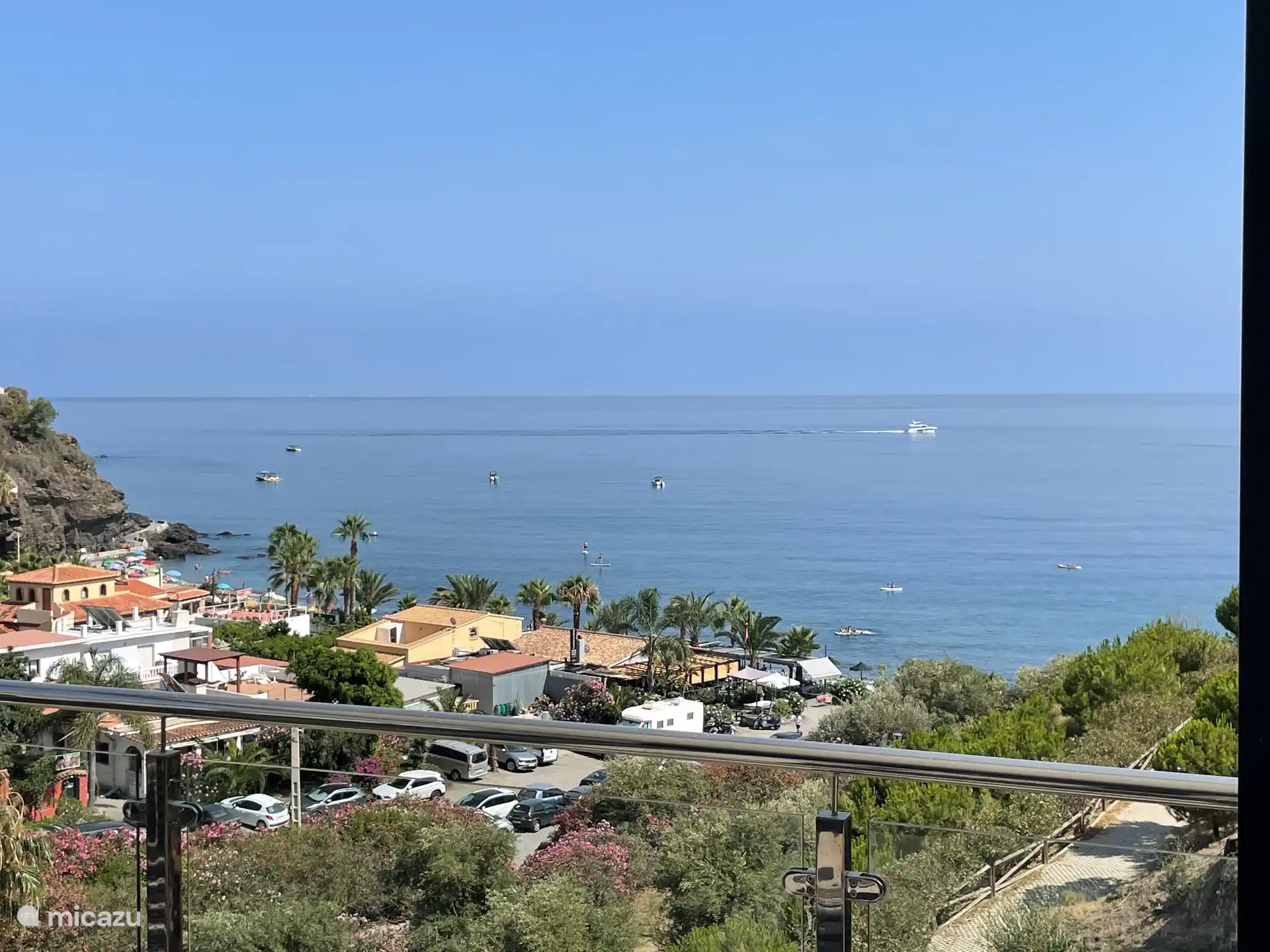 Unique beach and sea views from the living room and the large terrace.