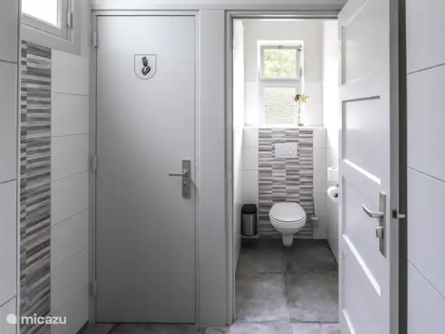 Villa Venray | Pays-Bas, Limbourg, Venray - villa Toilette au rez-de-chaussée appelée « Stinkegouwe » 
Toilettes pour femmes, urinoir pour hommes et toilettes pour hommes.