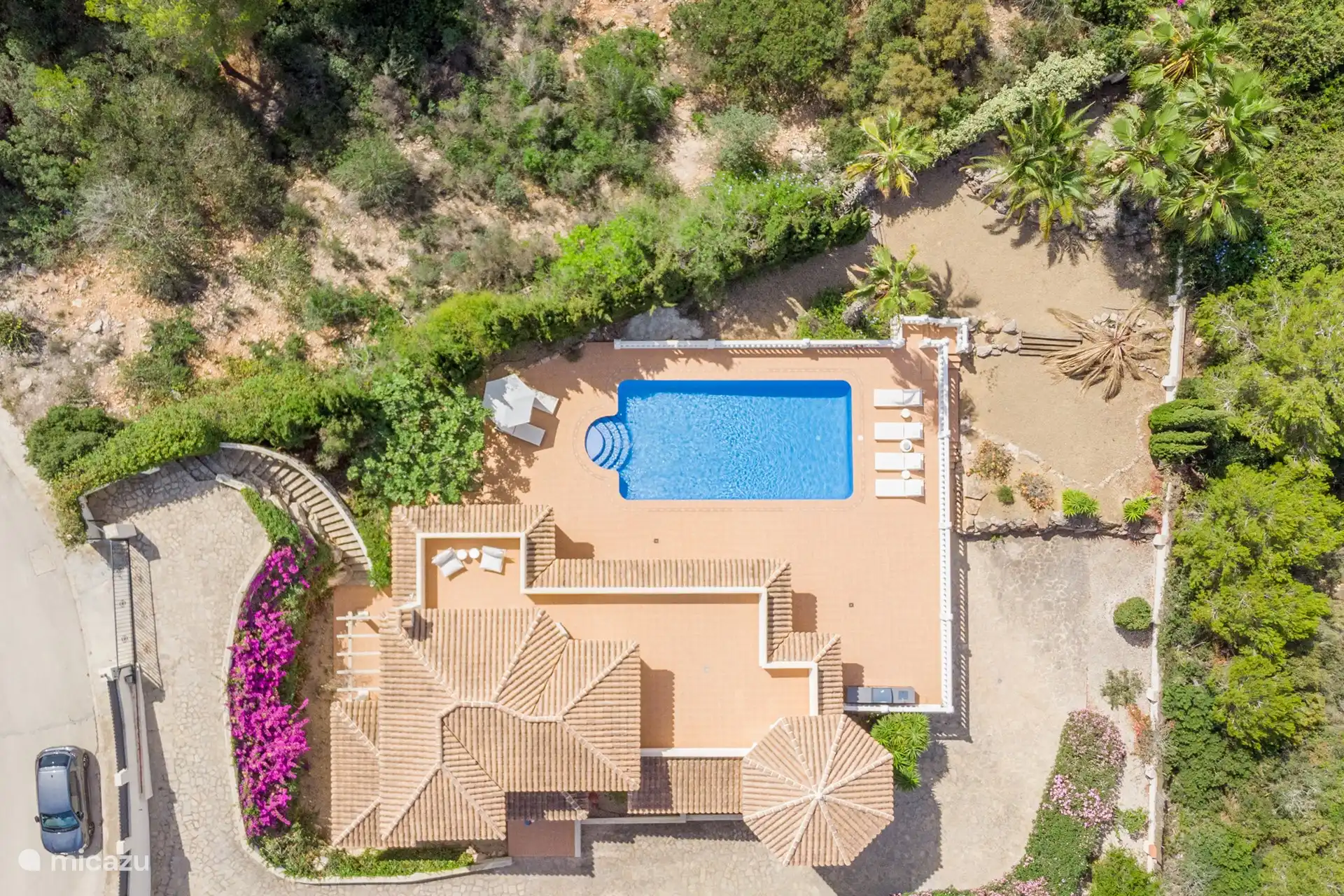 Vue piscine et terrasse