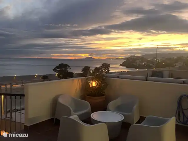 Casa El Ensueño penthouse, vue sur la mer | Espagne, Costa Cálida, Bolnuevo - appartement Profitez du coucher de soleil sur le toit-terrasse