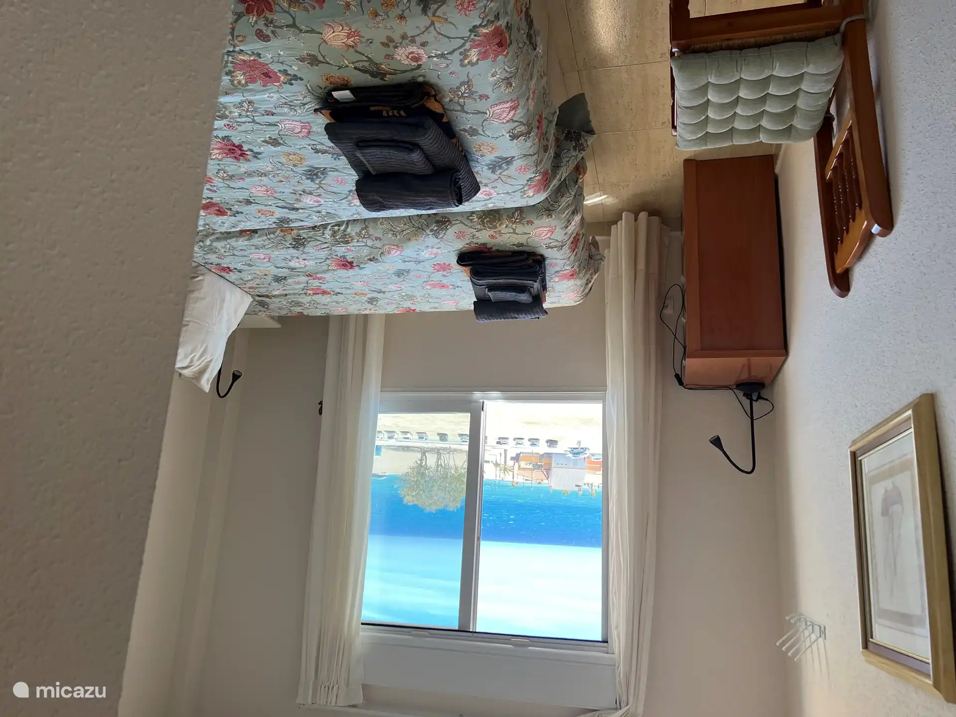Blick auf das Schlafzimmer am Strand und am Meer