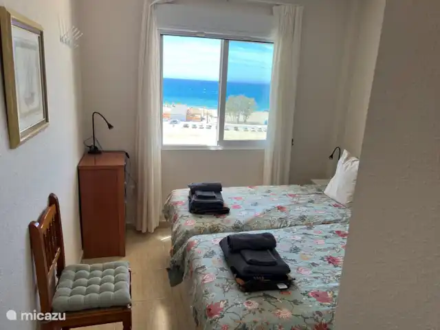 Casa El Ensueño penthouse, vue sur la mer | Espagne, Costa Cálida, Bolnuevo - appartement Chambre avec vue sur la plage et la mer